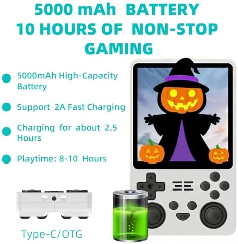Blorkbuy RGB20SX Retro Handheld Game Console,4.0-Inch 720x720 IPS HD Screen,Preloaded 20K+Classic Games,5000mAh Long Battery Life,Linux Open Source System,Perfect for Retro Game Lovers (White) - 3