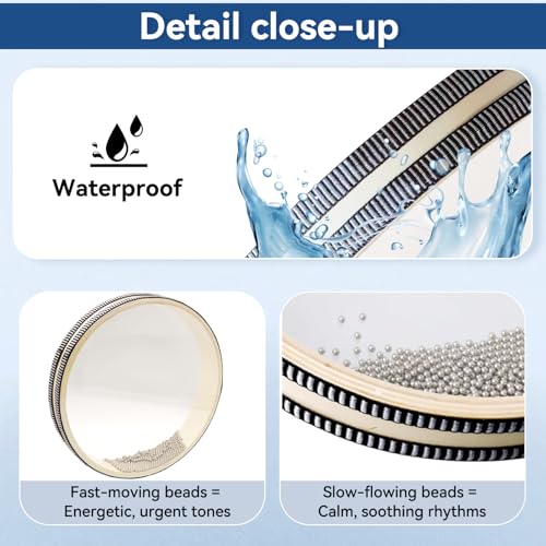 image for Aemrovi Ocean Drum Sea Drum 6inch- With Hardwood Shell and Wave Beads-