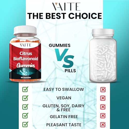 Citrus Bioflavonoid Complex Supplement 1000mg – Antioxidant & Wellness Gummies with Plant-Based Bio-Flavonoids – Sugar-Free, Chewable Formula, Non-GMO, Gluten-Free, Soy-Free – 60 Vegan Chews - Thumbnail 5
