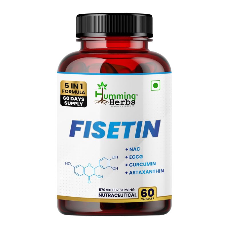 Fisetin 570mg Advanced Formula - Anti-Inflammatory & Antioxidant Support Supplement with EGCG, Curcuminoids, N-Acetyl Cysteine, Astaxanthin - Energy Boost & Focus-image-34