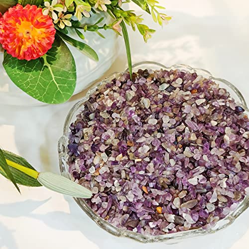 Image of Certified Amethyst Crystal Chips 250 GM with Authenticity Certificate | Natural Purple Quartz Decorative Stone Chips for Pooja Room, Meditation, Vastu, Resin Art, Crafts & Aquarium Decor