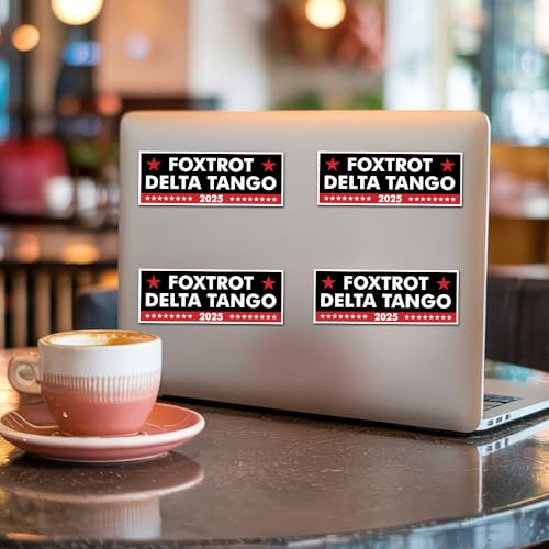 Image of (Pack of 3) Subtle Foxtrot Delta Tango 2025 FDT Anti Not My President Liberal Feminist Political Vinyl Stickers for Water Bottles Laptop Bumper Window Car 5 Inches