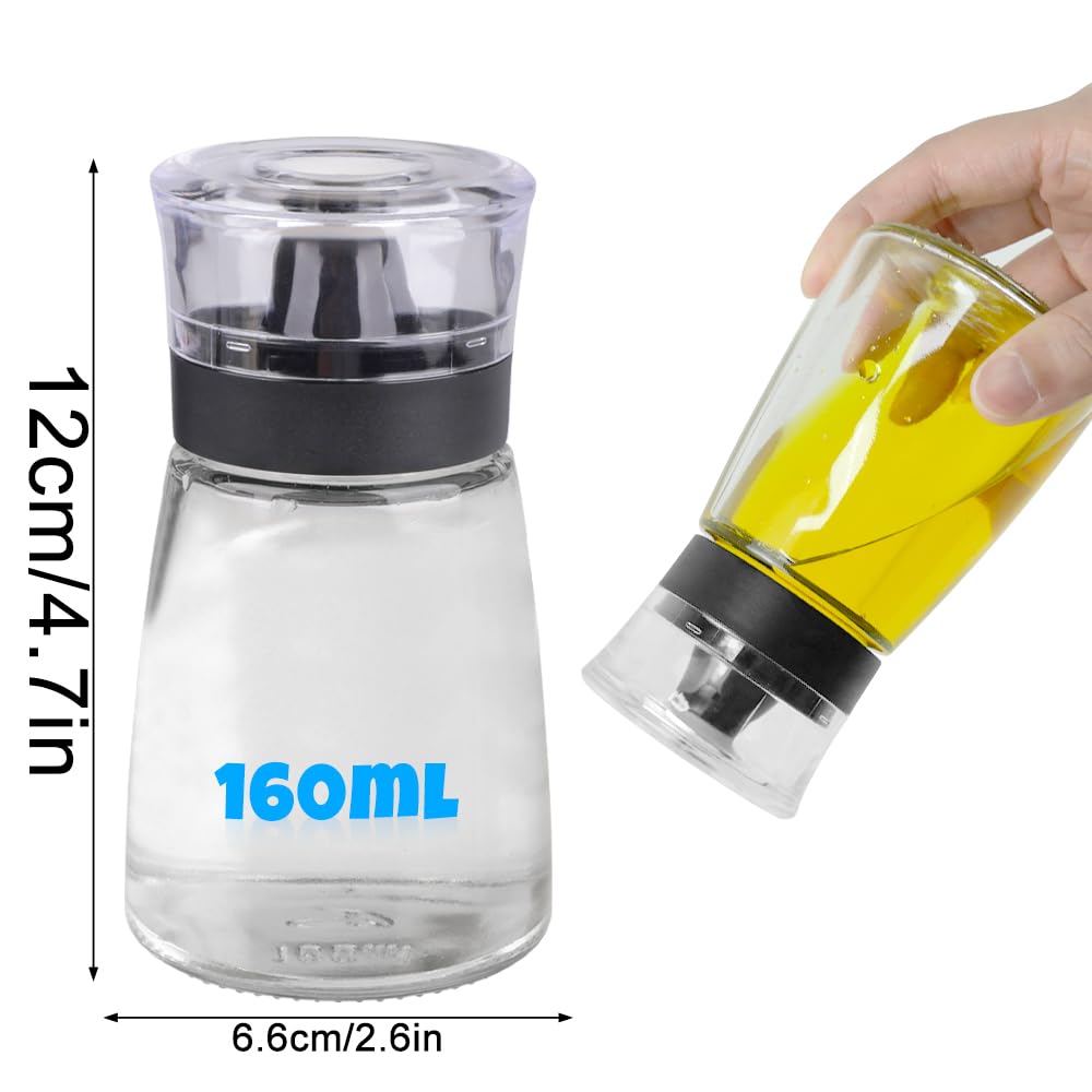 Dentedeleao 500 Ml Shaker Vinaigrette En Verre, Distributeur D'Huile D'Olive, Bouteille à Sauce Salade, Bouteille D'Huile De Verre Transparent Shaker Pour Sauce (18.6 X 8 X 8 Cm, Vert