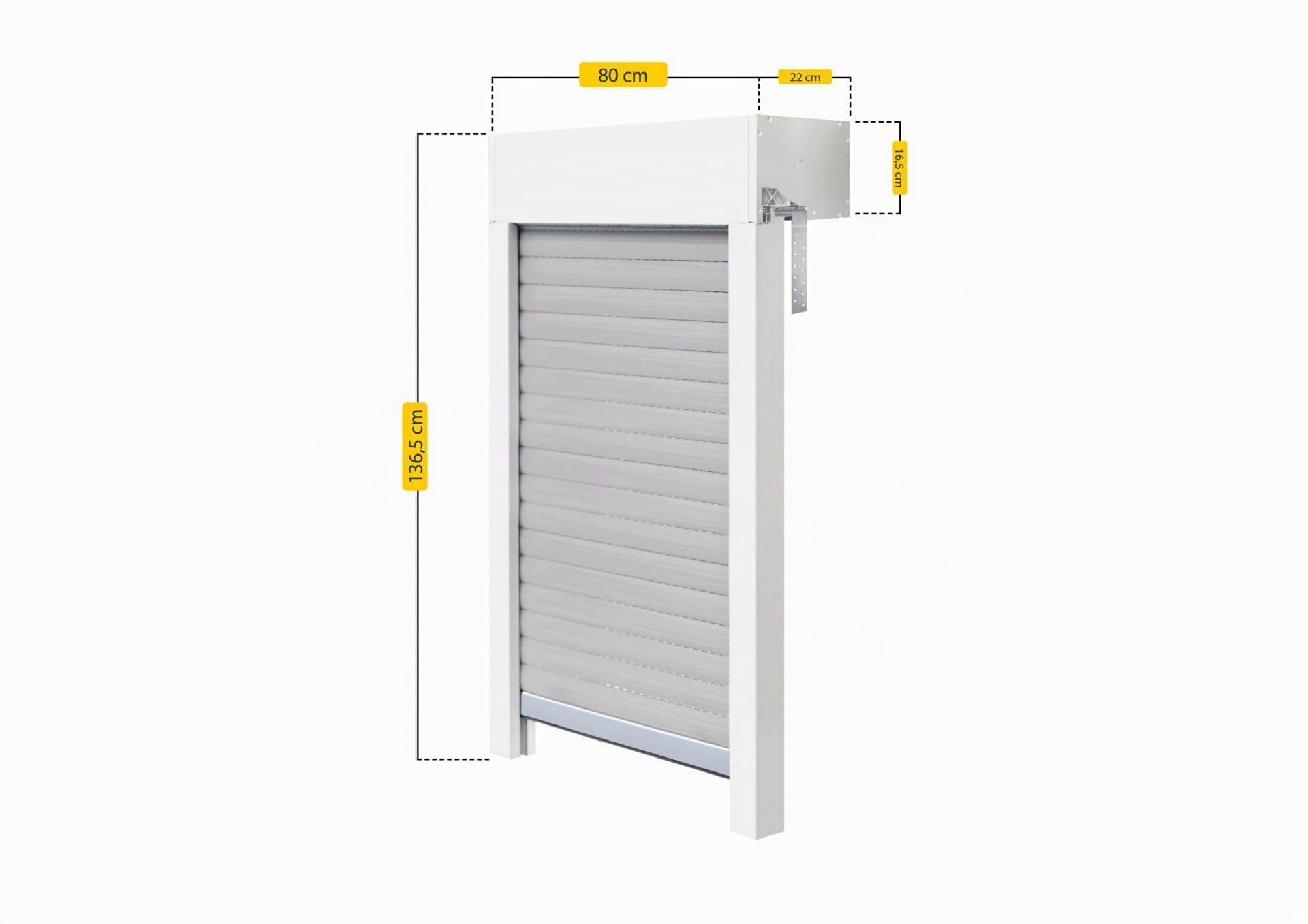 Schellenberg 39060 Kit de volet roulant pour fenêtre Système de volet roulant Mini PVC 80 x 120 cm Blanc/gris Peut être raccourci en hauteur et largeur avec isolation EPS et accessoires à monter