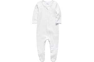 Organic Cotton White Basic Zip-Front Sleeper