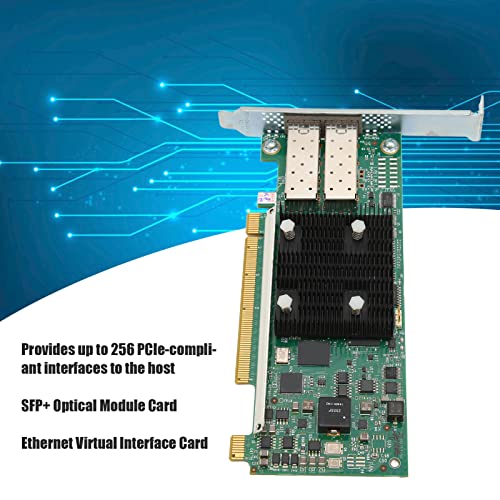 Dpofirs Tarjeta de Red PCI E FP+ de 10 GB Nic, UCSC PCIE CSC 0 Adaptador LAN Ethernet 2PCI Express con Tarjeta de Interfaz Virtual Ethernet de 2 Puertos Tarjeta de Módulo óptico SFP+ PCI Express