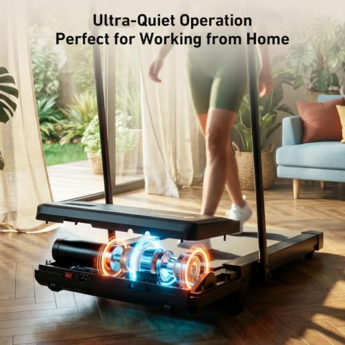 Image of DeerRun Walking Pad with 6% Incline, 3 in 1 Under Desk Treadmill for Home Office & Small Spaces, 2.5HP Quiet Walking Pad Treadmill with 300lb Capacity, 0.6-3.8MPH, App & Remote Control