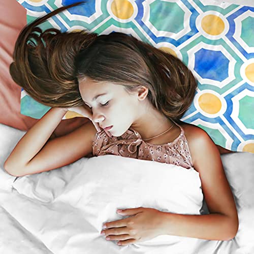 Housse de couette motif géométrique bleu pour transformer votre lit