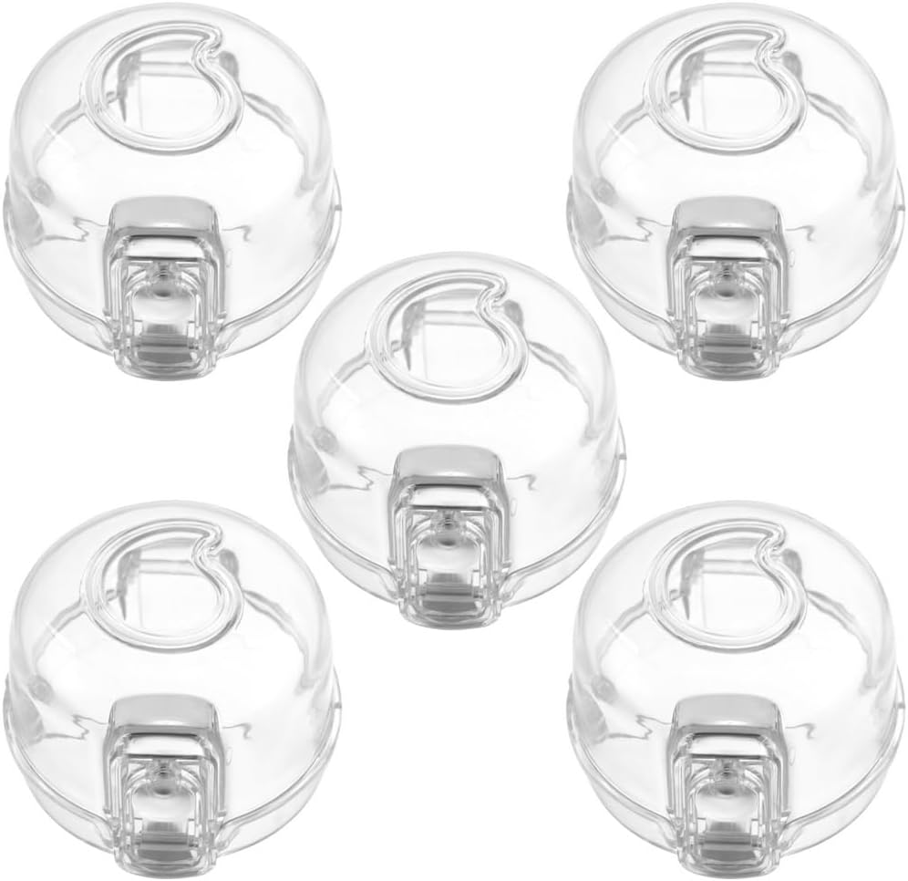 5-Piece Child-Safe Stove Knob Covers with Clear Design and Double-Lock Mechanism, Oven Safety Knob Protectors