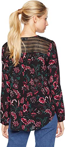 Tribal Women's L/S Blouse With Lace Yoke, Cerise, L #TOP2