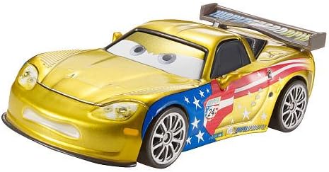 Amazon Us Toysrus限定色 Cars 2 Die Cast Vehicle Jeff Gorvette With Metallic Finish カーズ2 ダイキャスト ビークル ジェフ ゴルベット ゴールドメタリック ミニカー ダイキャストカー おもちゃ