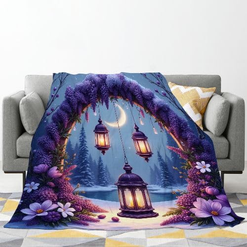 Manta Polar 220 x 240 Puerta Floral MarróN, Mantas para Cama 105 de Franela Cálida y Cómoda para Niños y Adultos, Mantitas para Sofá Reversible para Cubre Sofa Colchas, Fácil de cuidar