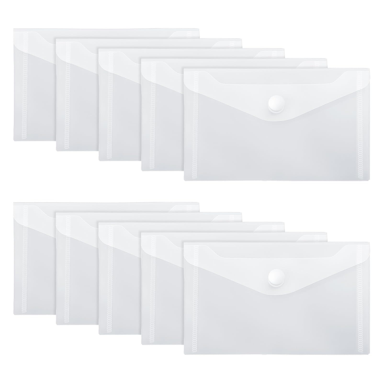 Photo 1 of 10 Pack Plastic Envelopes With Snap Closure 3 x 5 In Envelopes Stamp and Die Storage Pockets Coupon Receipt Storage Holder Waterproof Sticker Organizer Photo Storages Folders