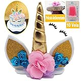 decorar tarta unicornio ★ Uso de gran tamaño Pastel de Decoración para Tarta de Unicornio: decoración de pasteles Unicornio de graduación, aniversario de boda, baby shower, fiesta de té, etc. Elige un pastel pequeño.