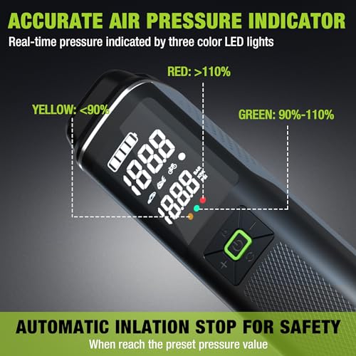 WORKPRO Portable Tire Inflator, 7.2V/12V Small/Mid/Large Air Compressor, Digital Display - image 4
