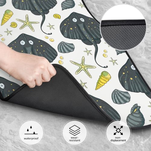 Alfombrillas para coche Raya de neopreno con diseño de vida marina juego de 4 unidades 4