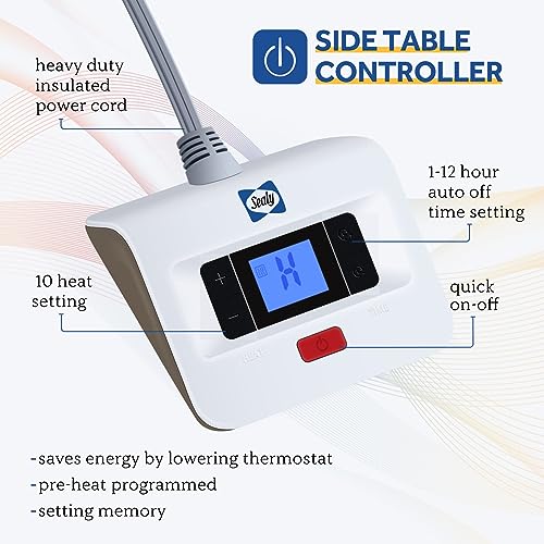 Sealy Cobertor Elétrico Tamanho Duplo, Flanela Macia Com Nervuras Para Cobertor Aquecido Reversível