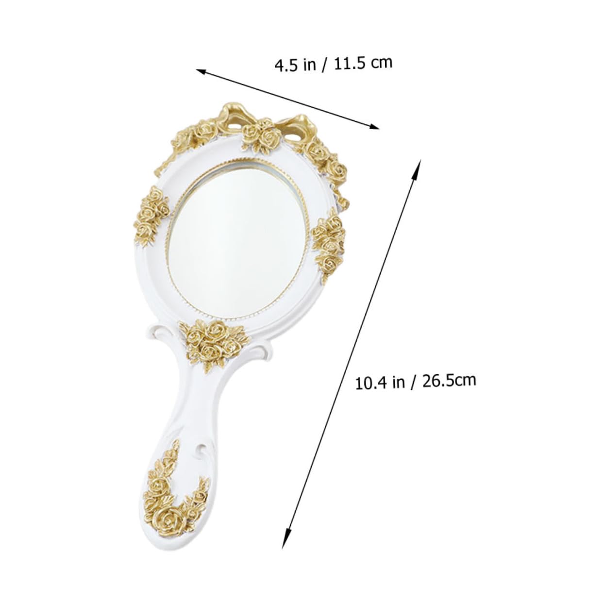 Handspiegel für Damen, Kosmetikspiegel aus Glas und Kunstharz