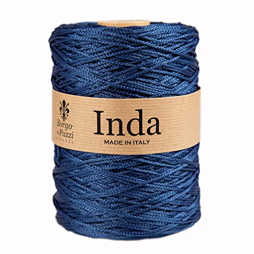 Cordino 2mm para bolsas polipropileno de ganchillo (Azul 9), Hilos para ganchillo y agujas de punto, Cuerda manualidades Made in Italy, BORGO DE’ PAZZI FIRENZE