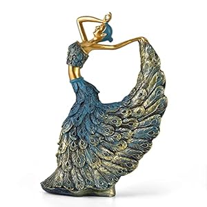Elegant Peacock Statue – Shelf Decor Accents, Tabletop Home Decorations for Living Room, Bookshelf, Side Table (Blue)