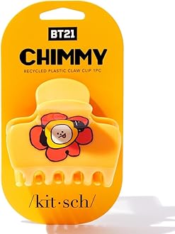 BT21 Recycled Plastic Puffy Medium Hair Clips for Women, Medium Claw Clip for Thin & Thick Hair | Ideal Gifts for Women - CHIMMY, 1pc