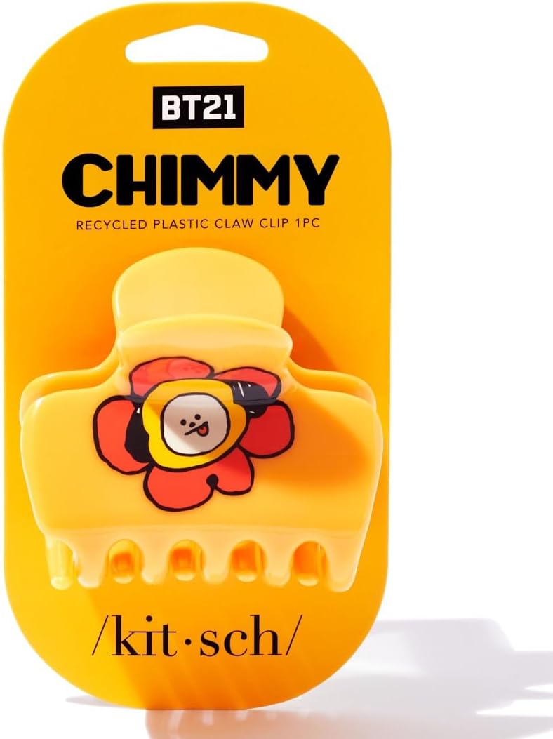 BT21 Recycled Plastic Puffy Medium Hair Clips for Women, Medium Claw Clip for Thin & Thick Hair | Ideal Gifts for Women - CHIMMY, 1pc