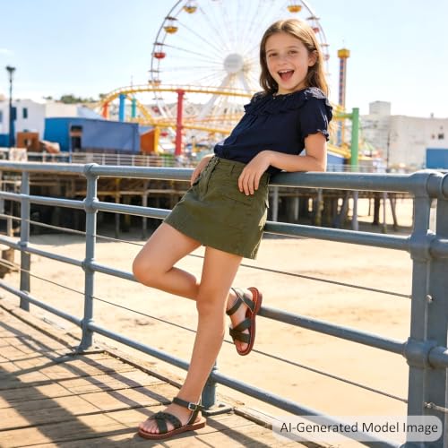 Image of Felix & Flora Toddler Girl Sandals - Little Girl Easter Dress Shoes Lightweight Open Toe Beach Holiday Flats