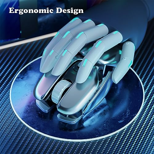 Dancesoul Unique Look Wireless Mouse With Usb＆Type C 2-In-1 Receiver, Rechargeable, Comfortable Grip, Optical, Portable Mouse For Laptop,Pc,Computer,Macbook And All Usb Type C Devices-Metal Grey #TOP3