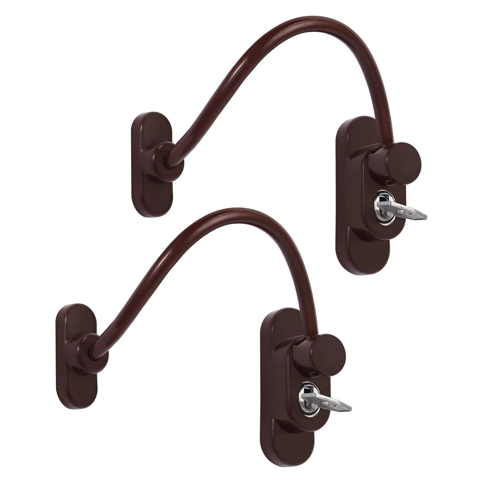 2 pezzi/4 pezzi Limitatore di sicurezza for porte e finestre, marrone, for bambini, con cavo, universale for hotel, case, scuole(4pcs)