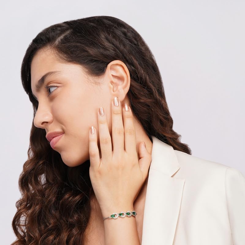 Kalaa American Diamond Cubic Zirconia Tennis Bracelet for Women – Adjustable Sparkling Crystal Jewelry for Weddings, Parties & Gifts - KALAA00058 - Image 3