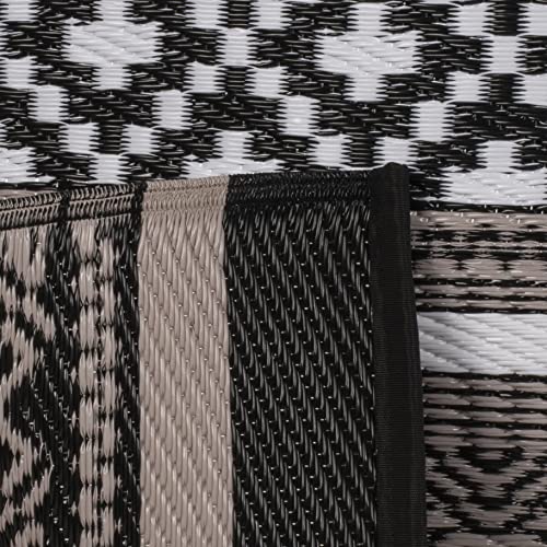 Green Decore Lightweight Reversible Crease Free Outdoor Plastic Rug For Patio, Deck, Garden, Camping, Multipurpose Waterproof Rugs Prime Collection Carpets 4 X 6 Black Coral #TOP5