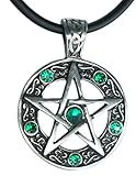 exoticdream Color Star Pentagram Pentacle Pagan Wiccan Witch Gothic Pewter Pendant + 18