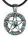 exoticdream Color Star Pentagram Pentacle Pagan Wiccan Witch Gothic Pewter Pendant + 18" PVC Necklace