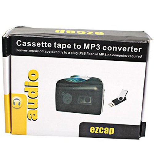 Cinta de Cassette Ezcap a MP3 Converter con reproducción para comprobar la música grabada en dispositivo – negro