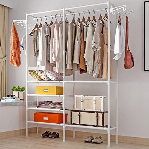 Clothes Hanger Coat Rack Floor Hanger Storage Wardrobe Clothing Drying Racks Multifunctional Storage Rack Drying Rack/Laundry Rack (Color : Gold) (Gold)