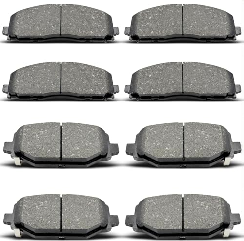 CCTECHMASS 8PCS Front & Rear Ceramic Brake Pads Set, Low Dus