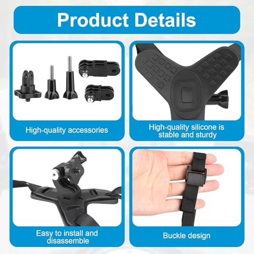 Soporte Casco de Moto Mento para GoPro Hero 13 12 11 10 9 8 7 6 5 para dji OSMO Action 5 Pro 4/3 Ace Pro Ace Pro 2 X4 X3 GO3 Session Soporte de Cámara de Gancho J Silicona Antideslizante - imagen 4