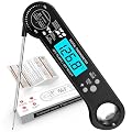 Meat Thermometer Digital - Food Thermometer with Bottle Opener for Cooking, Instant Read with Backlight & Calibration, Convenient for Grilling, Cooking, BBQ, Kitchen Use, Compact & Easy Storage