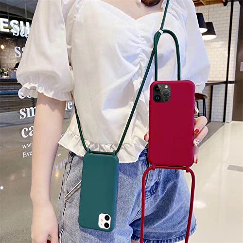 Colar transversal com alça e cordão capa para telefone para iPhone 14 Plus 13 12 Mini 11 Pro XS Max