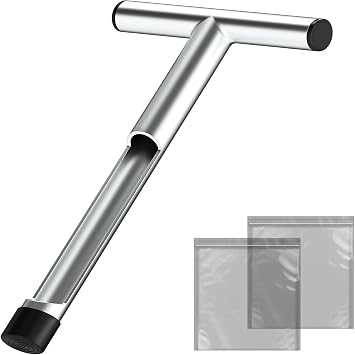 12 Inch Stainless Steel Soil Sampler Probe, T-Style Handle Soil Test Probe, Soil Probe for Soil Sampling, Soil Test Kit for Plant Care, Farm, Lawn Garden
