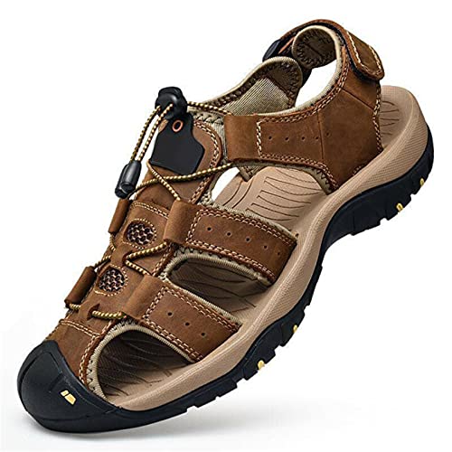 Black Hiking Sandals for Men Fashion Close Toe Summer Sandal Casual Lightweight Footwear Fishing Travel Shoes