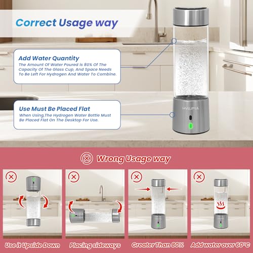 HYLUFUL 2 in 1 Hydrogen Water Bottle Generator and Machine, 5Mins Quick Electrolysis Ozone Water Generator, 1500ppb for Home Office and Travel - Image 6