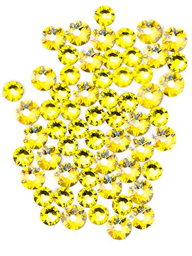 Swarovski - Create Your Style Xirius Rose Flat Back Crystals, Yellow 80 Piece