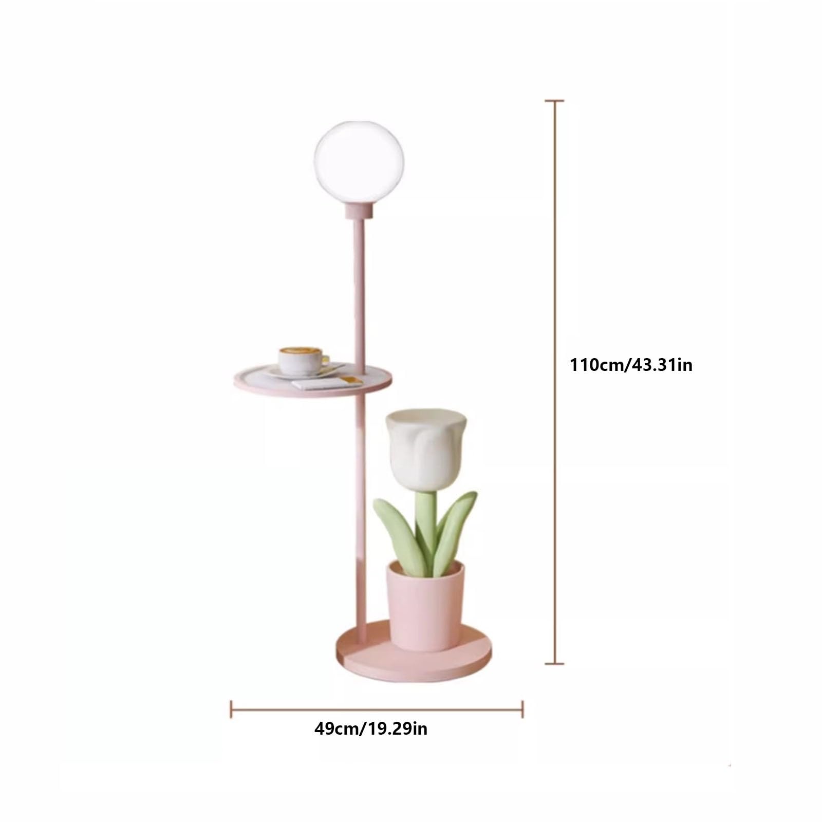 Lampa stojąca Zestaw stołowy i lampowy, lampka nocna do czytania, nowoczesny stolik końcowy z lampą podłogową salonu, gabinetu, sypialni(Pink)