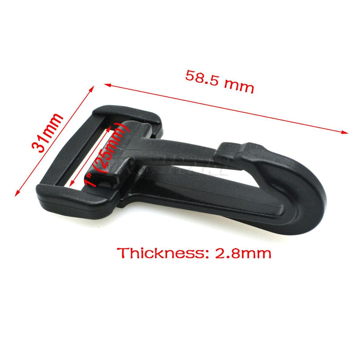 Mosquetones de plástico estilo basculante para mochila correa correas 20mm 25mm 30mm 38mm 50mm