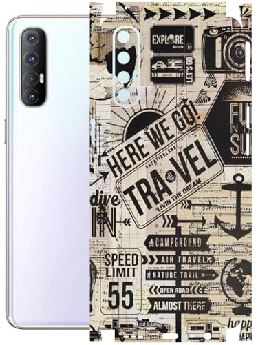Image of AtOdds - Full Body Back Screen Guard Protector Film - Lamination Wrap Skin Sticker Compatible with Oppo Reno 3 PRO | Scratchproof Matte Finish (Explore)
