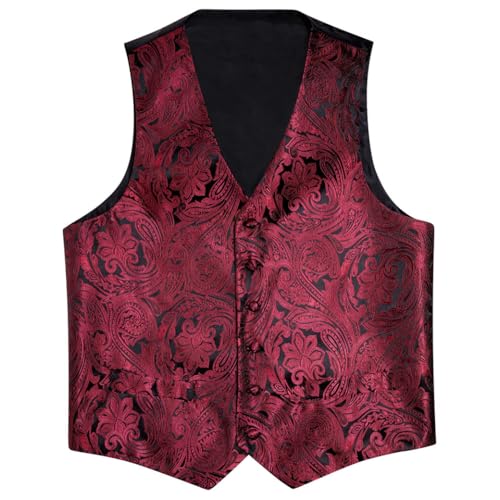 Men's Formal Waistcoat and Tie Set with Pocket Square and Cufflinks for Wedding Suit or Tuxedo3