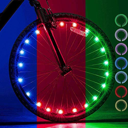 LeBoLike Bike Spoke Lights Cycling Bike Wheel Lights for Bicycle Decorations 12 Count Bike Wheel Lights with Batteries Included