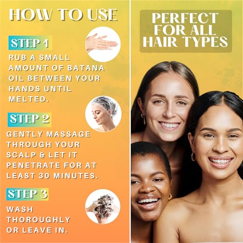 Raw Batana Oil for Hair Growth - Pure & Unrefined Dr Sebi Batana Hair Mask from Honduras for Thicker & Stronger Hair - 4oz - Natural Hair Growth Oil - Aceite de Batana - All Hair Types