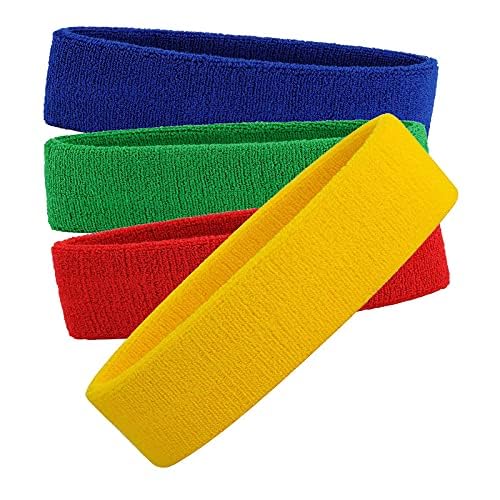 STEFFER Workout Headband for Women & Men - Moisture Wicking & Non-Slip Exercise Hairband or Sports Sweatband -Ideal for All Sports Like Tennis, TT, Badminton, Running and Yoga (4 PC) a37-picture-39